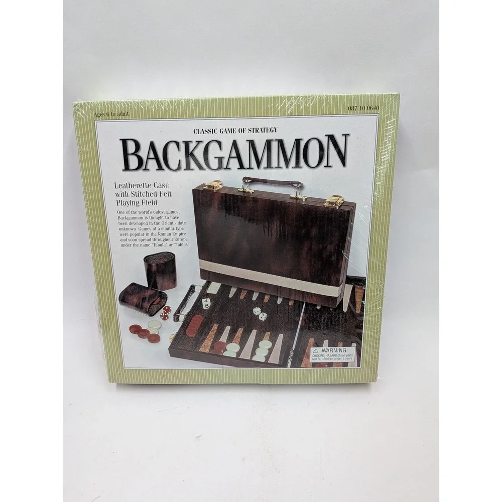 Vintage 2005 Target Backgammon Game Set Leatherette Case Stitched Felt Field NEW